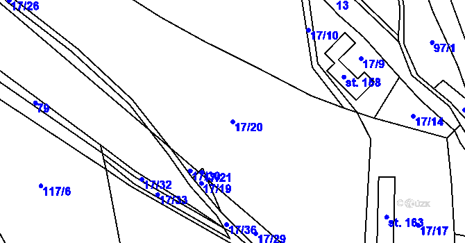 Parcela st. 17/20 v KÚ Herbortice, Katastrální mapa