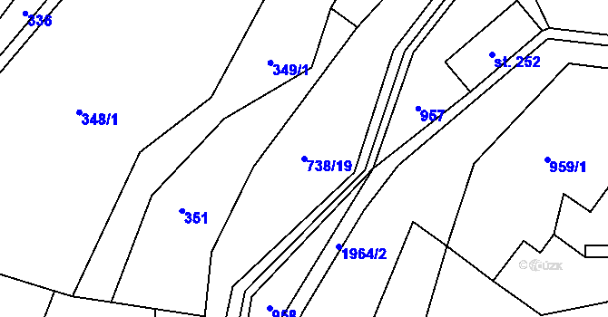 Parcela st. 738/19 v KÚ Herbortice, Katastrální mapa