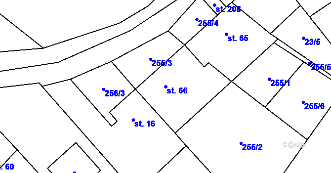 Parcela st. 66 v KÚ Heroltice u Tišnova, Katastrální mapa