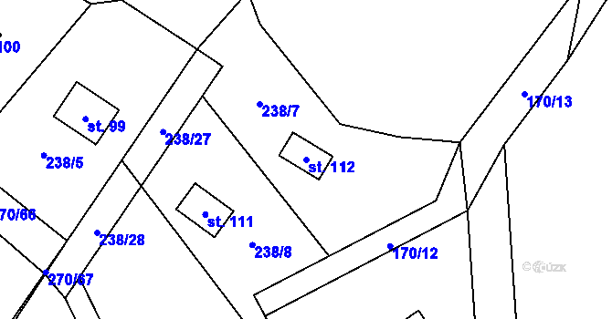 Parcela st. 112 v KÚ Heroltice u Tišnova, Katastrální mapa