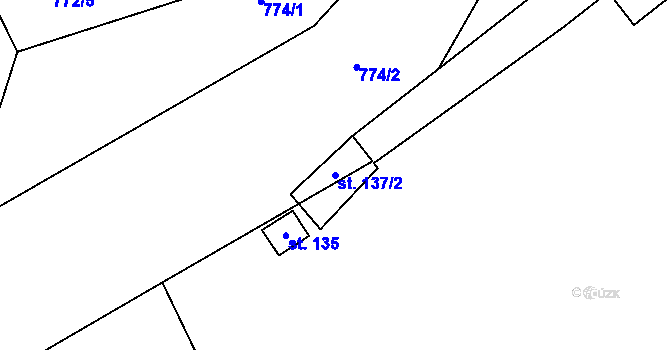 Parcela st. 137/2 v KÚ Heroltice u Tišnova, Katastrální mapa