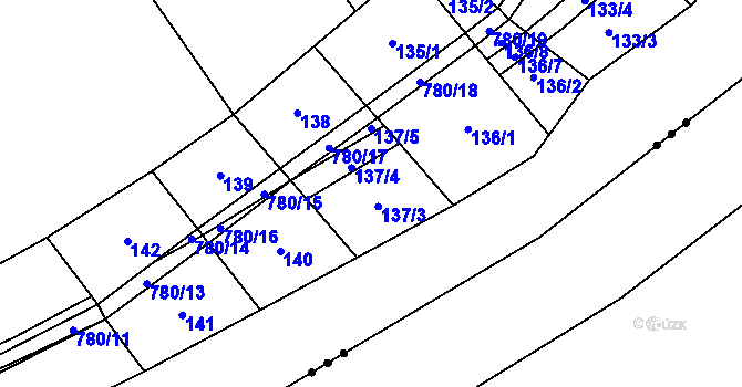 Parcela st. 137 v KÚ Heroltice u Tišnova, Katastrální mapa