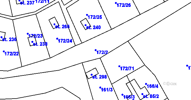 Parcela st. 172/2 v KÚ Heroltice u Tišnova, Katastrální mapa
