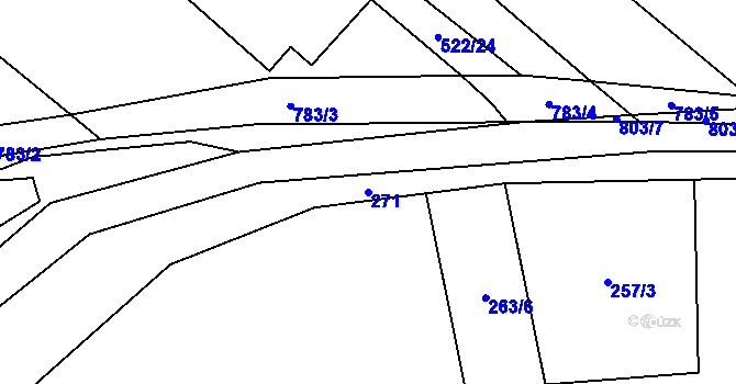 Parcela st. 271 v KÚ Heroltice u Tišnova, Katastrální mapa
