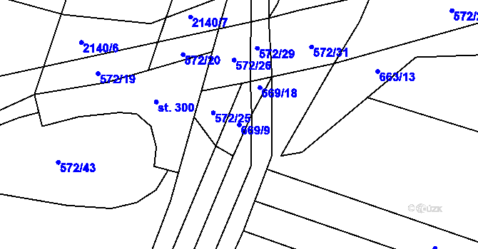 Parcela st. 669/9 v KÚ Heroltice u Tišnova, Katastrální mapa