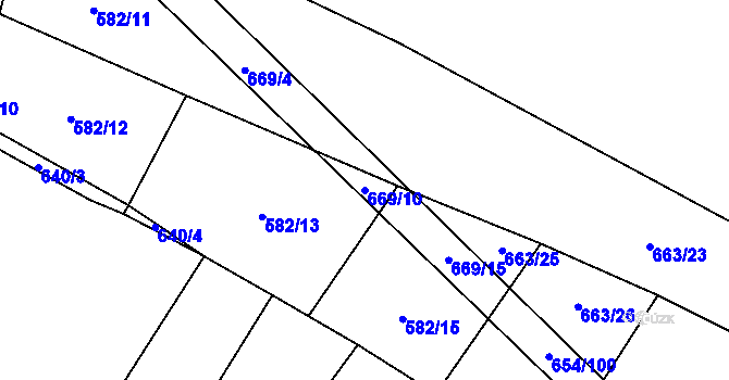 Parcela st. 669/10 v KÚ Heroltice u Tišnova, Katastrální mapa
