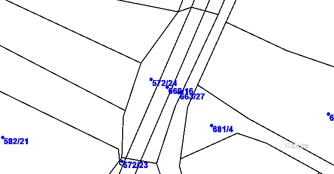 Parcela st. 669/16 v KÚ Heroltice u Tišnova, Katastrální mapa