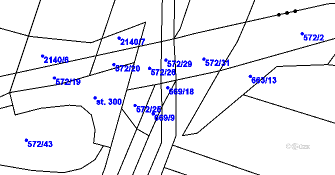 Parcela st. 669/18 v KÚ Heroltice u Tišnova, Katastrální mapa