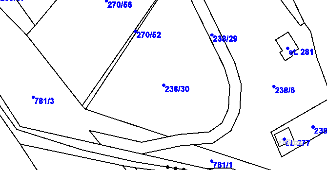 Parcela st. 238/30 v KÚ Heroltice u Tišnova, Katastrální mapa