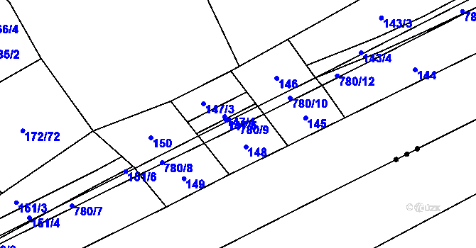 Parcela st. 780/9 v KÚ Heroltice u Tišnova, Katastrální mapa