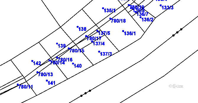 Parcela st. 137/3 v KÚ Heroltice u Tišnova, Katastrální mapa