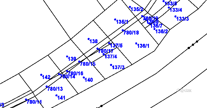 Parcela st. 137/4 v KÚ Heroltice u Tišnova, Katastrální mapa