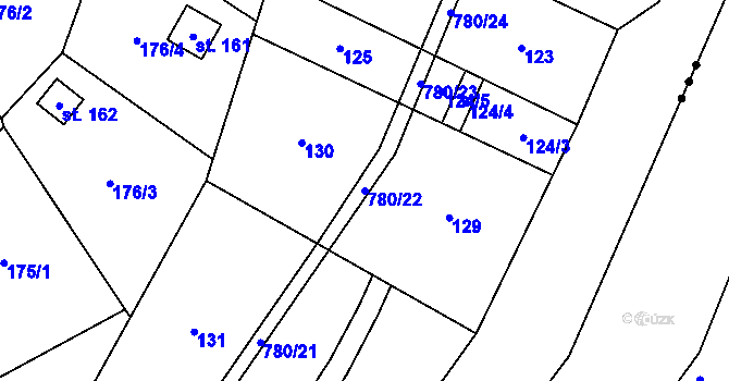 Parcela st. 780/22 v KÚ Heroltice u Tišnova, Katastrální mapa