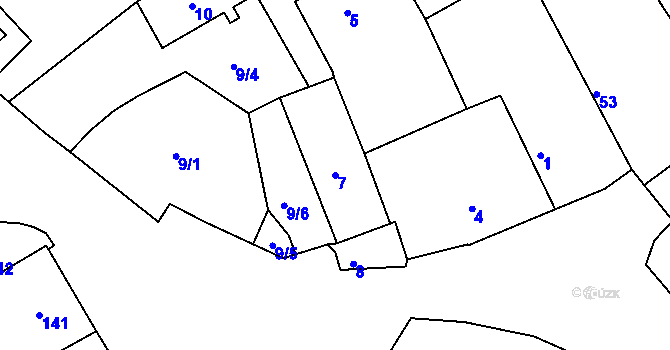 Parcela st. 7 v KÚ Heroltice u Jihlavy, Katastrální mapa
