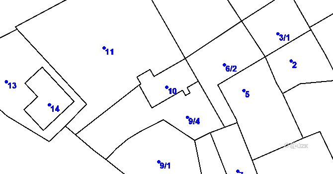 Parcela st. 10 v KÚ Heroltice u Jihlavy, Katastrální mapa