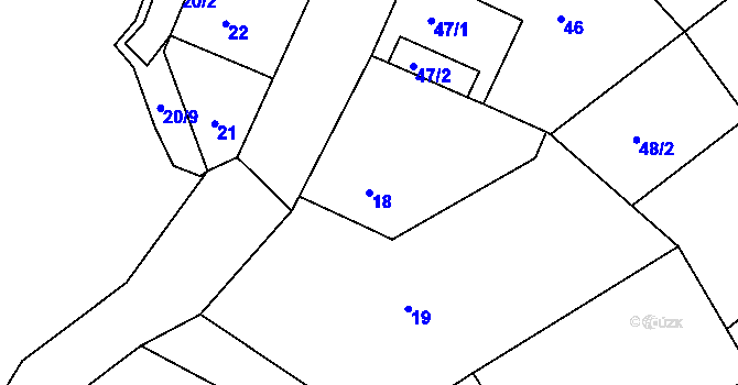 Parcela st. 18 v KÚ Heroltice u Jihlavy, Katastrální mapa