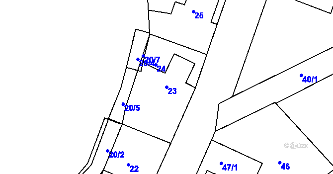 Parcela st. 23 v KÚ Heroltice u Jihlavy, Katastrální mapa