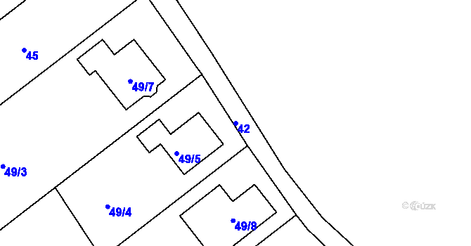 Parcela st. 42 v KÚ Heroltice u Jihlavy, Katastrální mapa