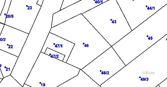 Parcela st. 46 v KÚ Heroltice u Jihlavy, Katastrální mapa