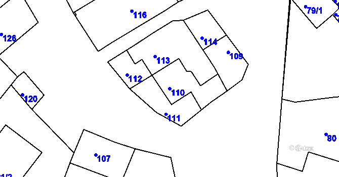 Parcela st. 110 v KÚ Heroltice u Jihlavy, Katastrální mapa