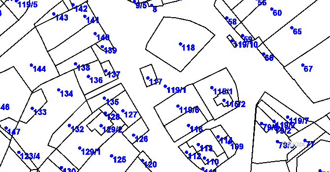 Parcela st. 119/1 v KÚ Heroltice u Jihlavy, Katastrální mapa