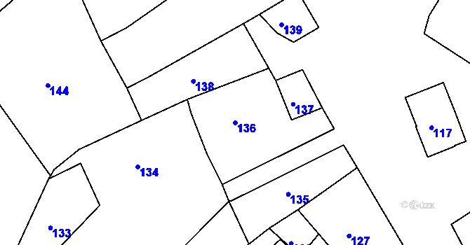 Parcela st. 136 v KÚ Heroltice u Jihlavy, Katastrální mapa
