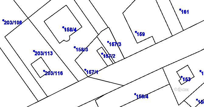 Parcela st. 157/2 v KÚ Heroltice u Jihlavy, Katastrální mapa