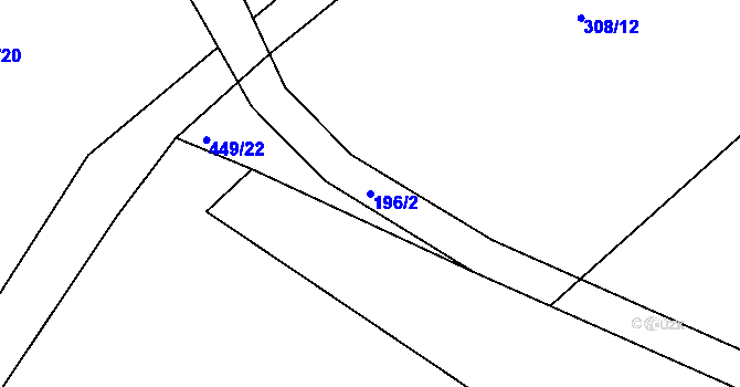 Parcela st. 196/2 v KÚ Heroltice u Jihlavy, Katastrální mapa