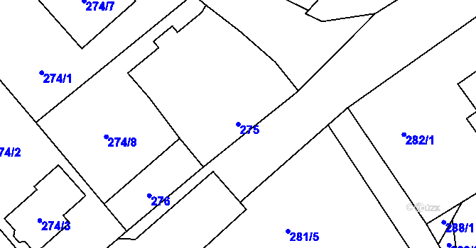 Parcela st. 275 v KÚ Heroltice u Jihlavy, Katastrální mapa