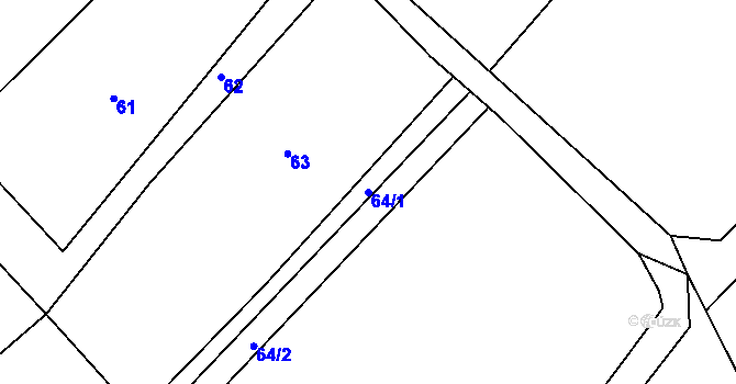 Parcela st. 64/1 v KÚ Heroltice u Jihlavy, Katastrální mapa