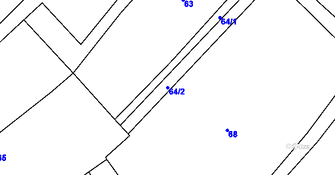 Parcela st. 64/2 v KÚ Heroltice u Jihlavy, Katastrální mapa