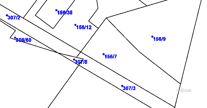 Parcela st. 156/7 v KÚ Heroltice u Jihlavy, Katastrální mapa