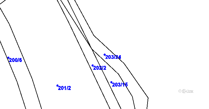 Parcela st. 203/24 v KÚ Heroltice u Jihlavy, Katastrální mapa