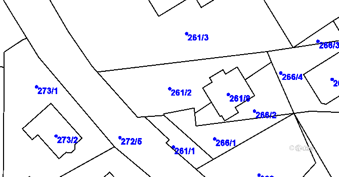 Parcela st. 261/2 v KÚ Heroltice u Jihlavy, Katastrální mapa
