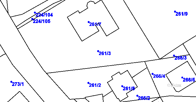 Parcela st. 261/3 v KÚ Heroltice u Jihlavy, Katastrální mapa