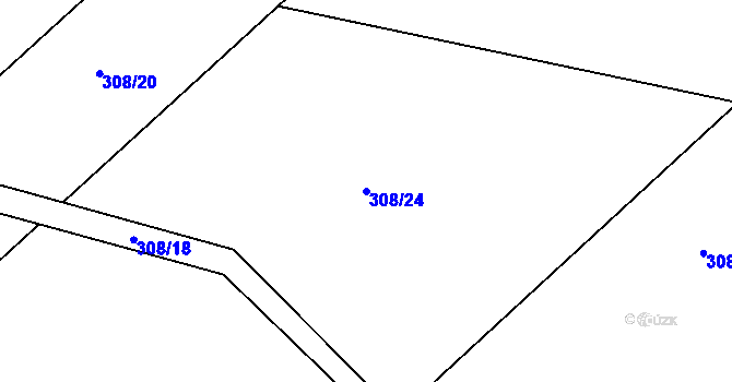 Parcela st. 308/24 v KÚ Heroltice u Jihlavy, Katastrální mapa