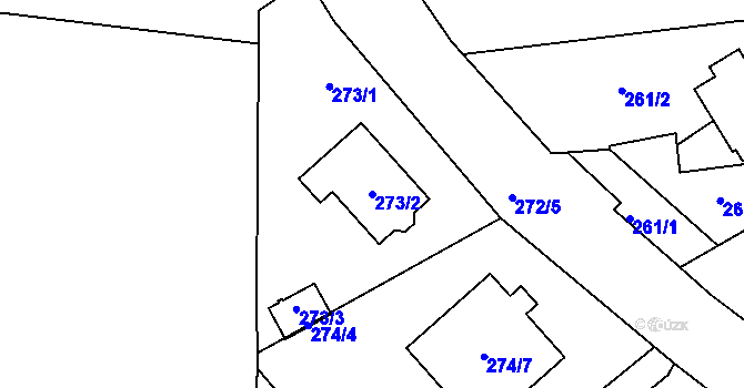 Parcela st. 273/2 v KÚ Heroltice u Jihlavy, Katastrální mapa