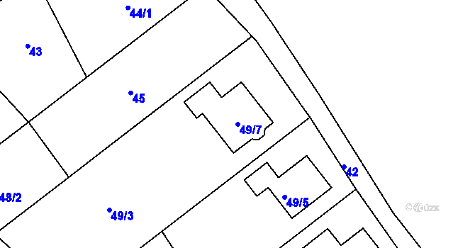 Parcela st. 49/7 v KÚ Heroltice u Jihlavy, Katastrální mapa