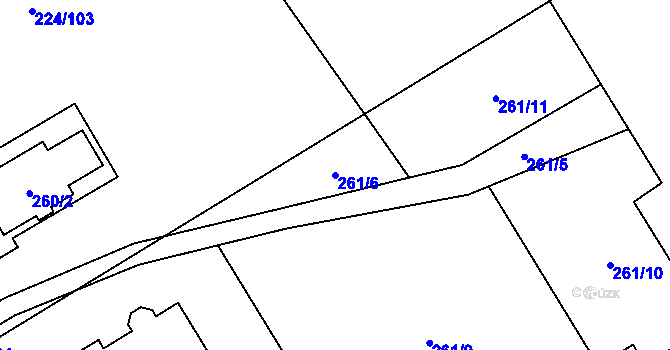Parcela st. 261/6 v KÚ Heroltice u Jihlavy, Katastrální mapa