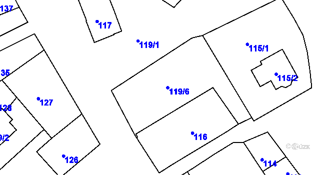Parcela st. 119/6 v KÚ Heroltice u Jihlavy, Katastrální mapa