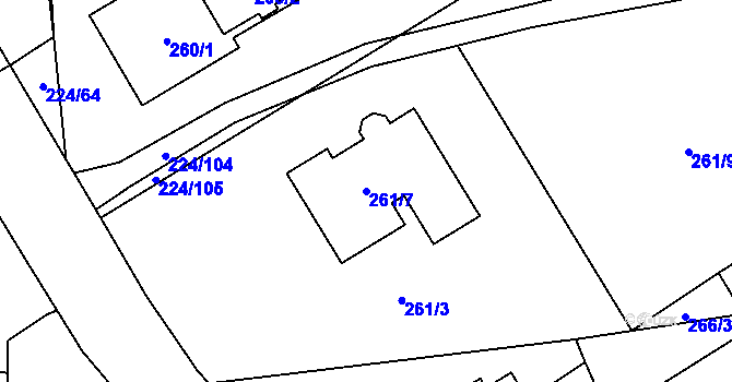 Parcela st. 261/7 v KÚ Heroltice u Jihlavy, Katastrální mapa