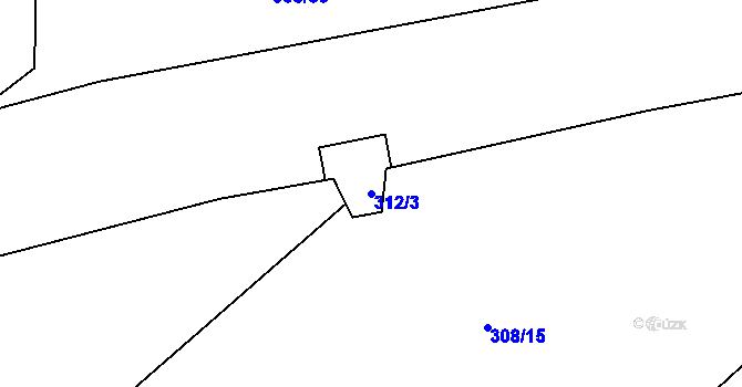 Parcela st. 312/3 v KÚ Heroltice u Jihlavy, Katastrální mapa