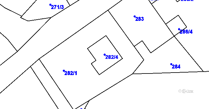 Parcela st. 282/4 v KÚ Heroltice u Jihlavy, Katastrální mapa