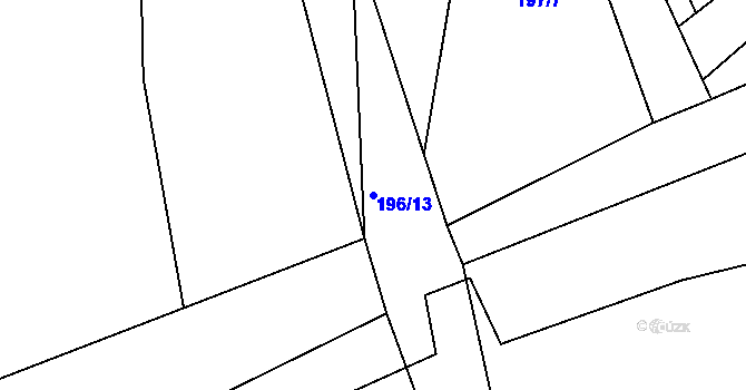 Parcela st. 196/13 v KÚ Heroltice u Jihlavy, Katastrální mapa