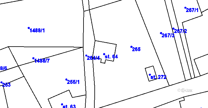 Parcela st. 64 v KÚ Heroltice u Štítů, Katastrální mapa