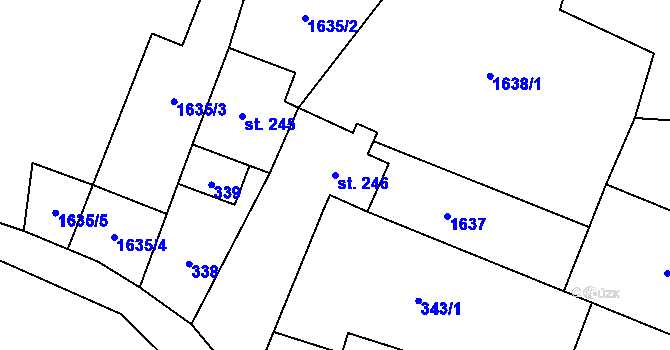 Parcela st. 246 v KÚ Heroltice u Štítů, Katastrální mapa