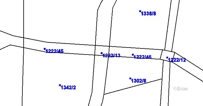 Parcela st. 1222/13 v KÚ Heroltice u Štítů, Katastrální mapa