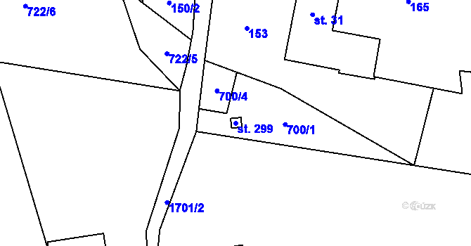 Parcela st. 299 v KÚ Heroltice u Štítů, Katastrální mapa