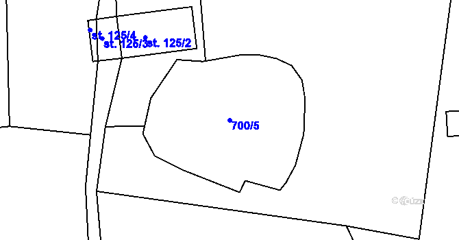 Parcela st. 700/5 v KÚ Heroltice u Štítů, Katastrální mapa