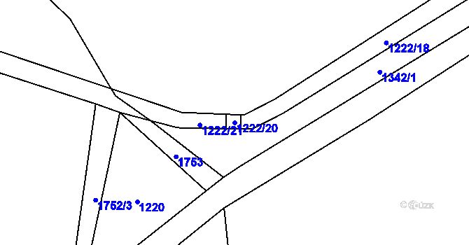 Parcela st. 1222/20 v KÚ Heroltice u Štítů, Katastrální mapa